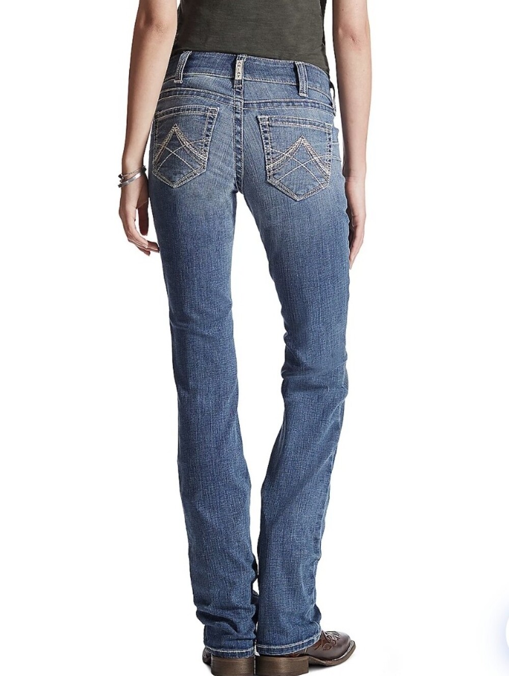 Ariat Real Denim Mid Rise Straight Leg Jeans Womens Size 25R